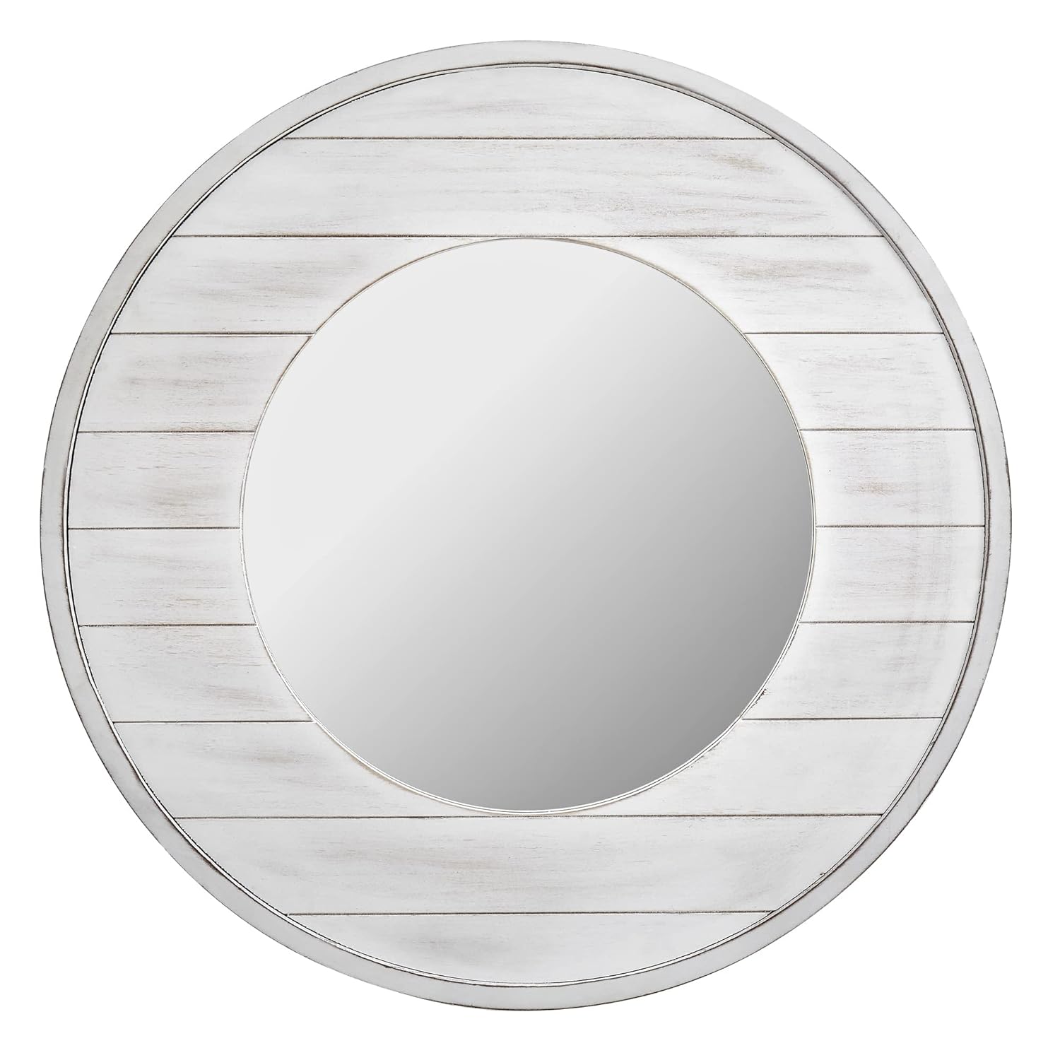 Great Choice Products Ellison Shiplap Accent Wall Mirror, 27", Aged White