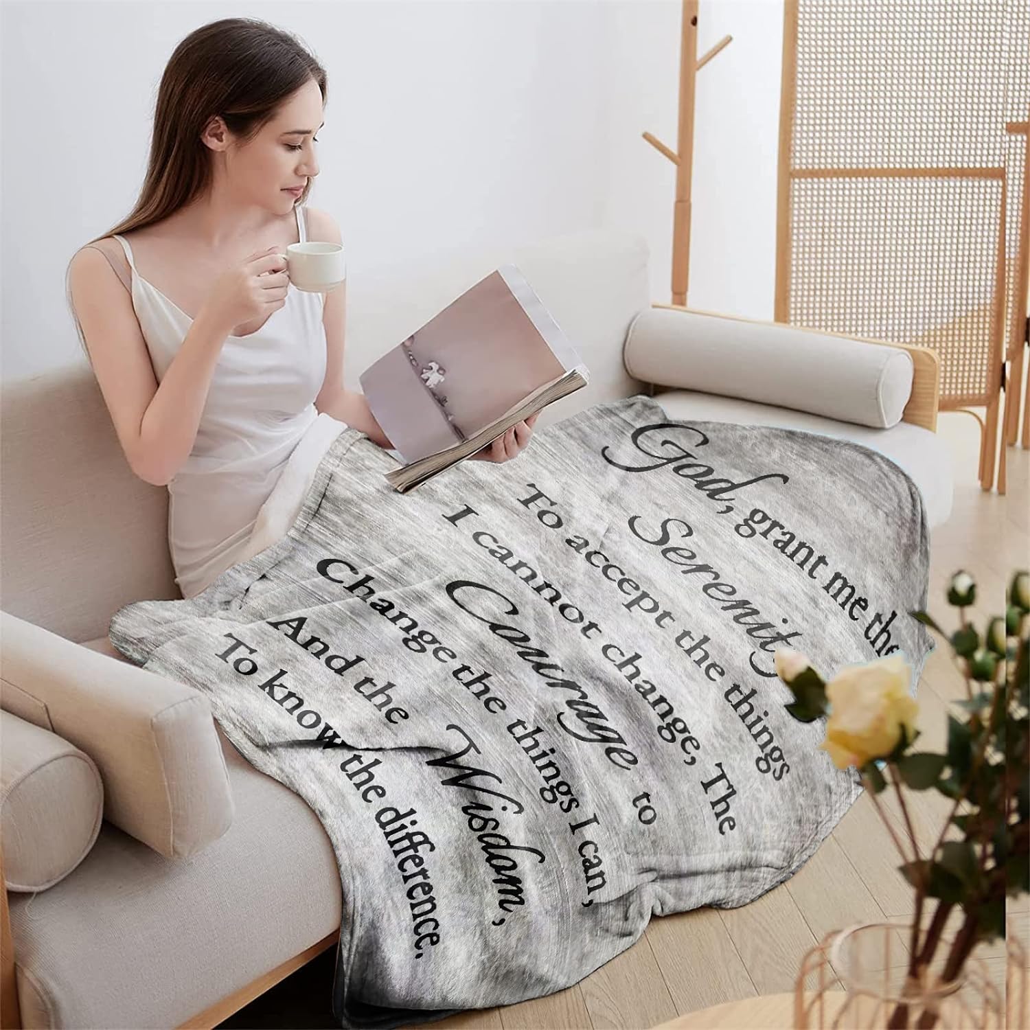 Great Choice Products Healing Throw Blanket With Inspirational Thoughts And Prayers- Religious Soft Throw Blanket Inspirational Blankets And Throws…