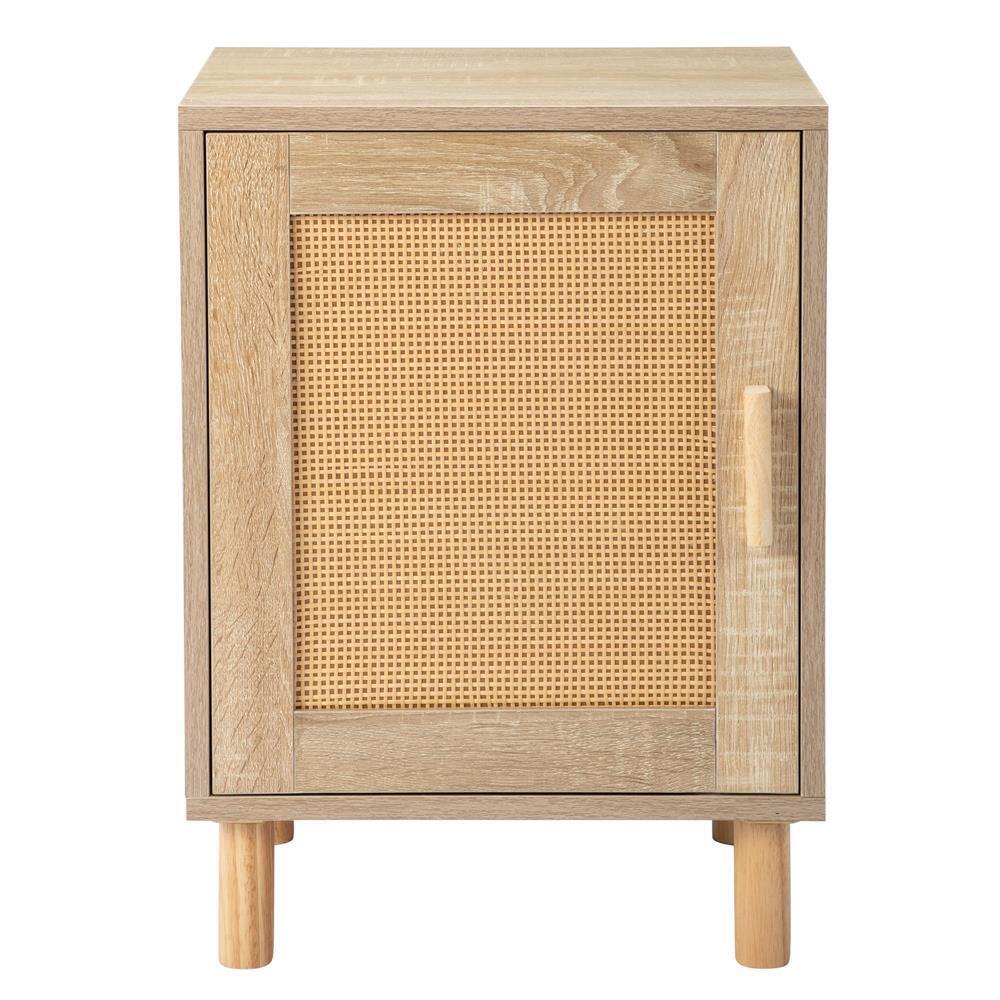 Great Choice Products Modern Rattan Design Nighstand Bedside Table Cabinets Side End Table Bedroom