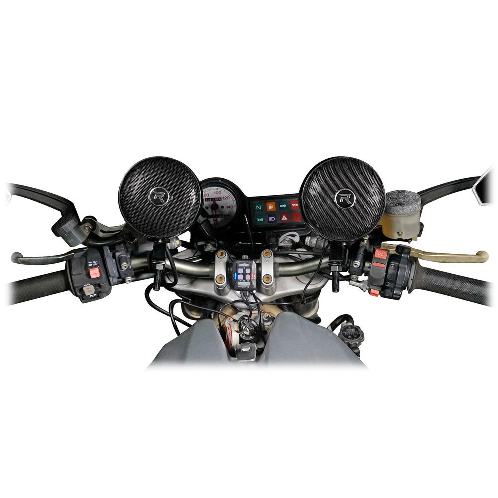 Rockville Motorcycle Bluetooth Audio System Handlebar Speakers For Honda MT5