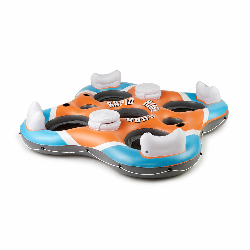 Bestway Rapid Rider 4 Person Floating Island Raft and Rapid Rider 2 Person Tube