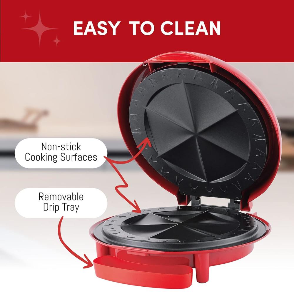 Great Choice Product Non-Stick Electric, Mexican Taco Tuesday Quesadilla  Maker, Easy-Slice 6-Wedge, Grilled Cheese (Red)