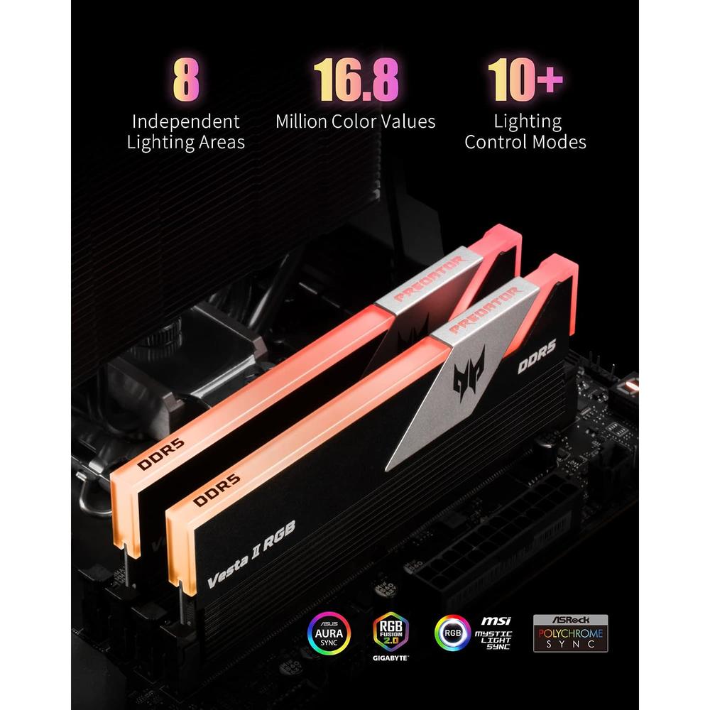 Predator Sensor Acer Predator Vesta Ii Ddr5 Rgb Ram 32Gb Kit (16Gbx2) 5200Mhz (Pc5 ...