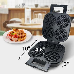 GCP Products Waffle Maker Nonstick Belgian Waffle Iron With Indicator Light  1300W 4 Slice