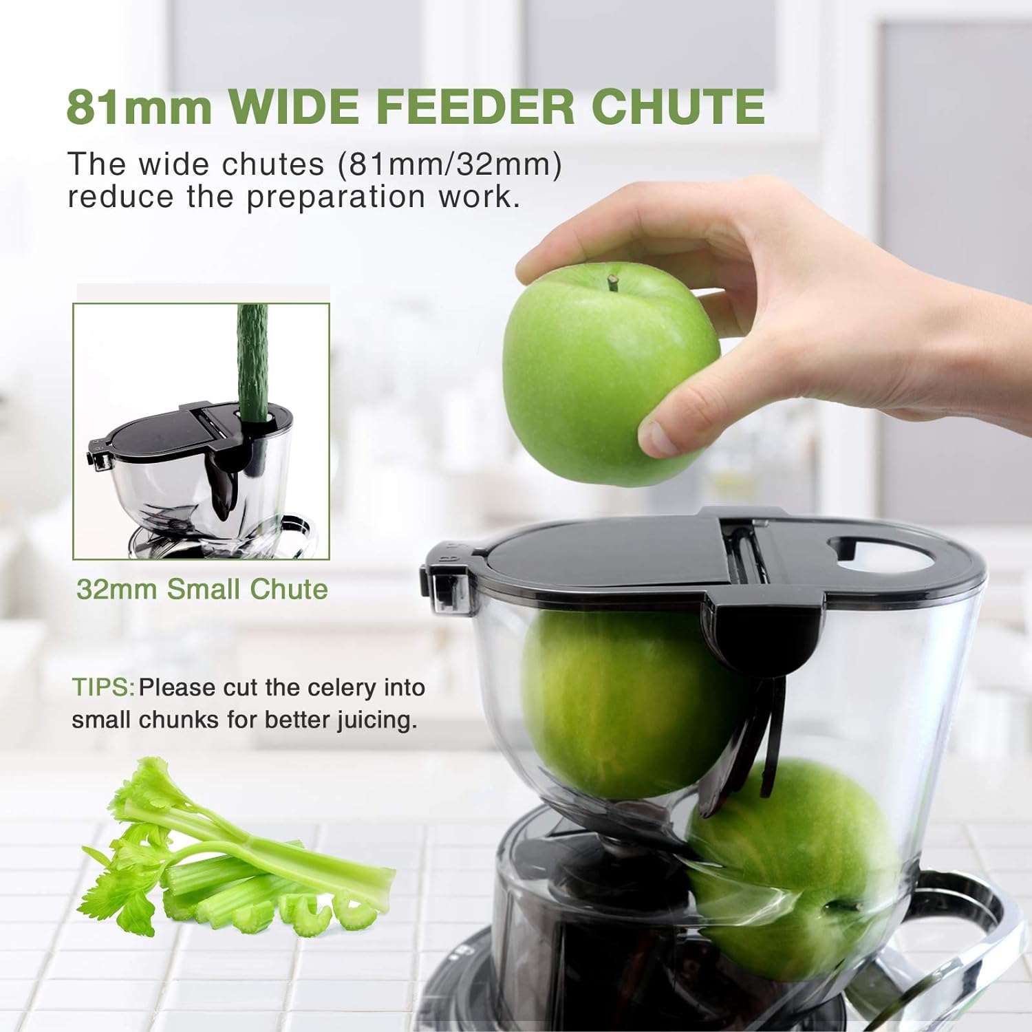 GCP Products Slow Masticating Juicer Machines, Cold Press Juicer, Whole Vertical Juicer With Big Wide 83Mm Chute, Cold Press Juicer