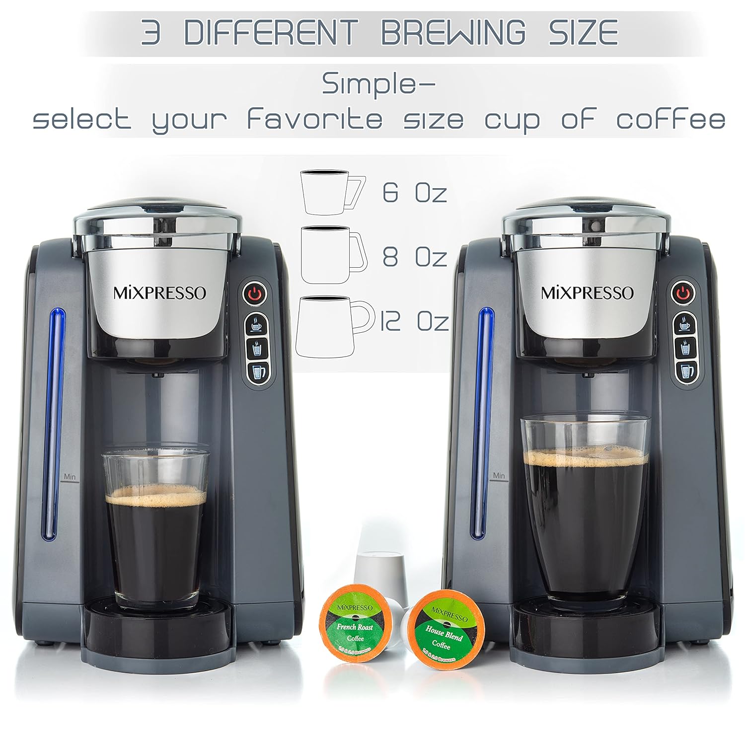 GCP Products Single Serve K-Cup Coffee Maker With 4 Brew Sizes For 1.0 & 2.0 K-Cup Pods Removable 45Oz Water Tank Quick Brewing With Auto …