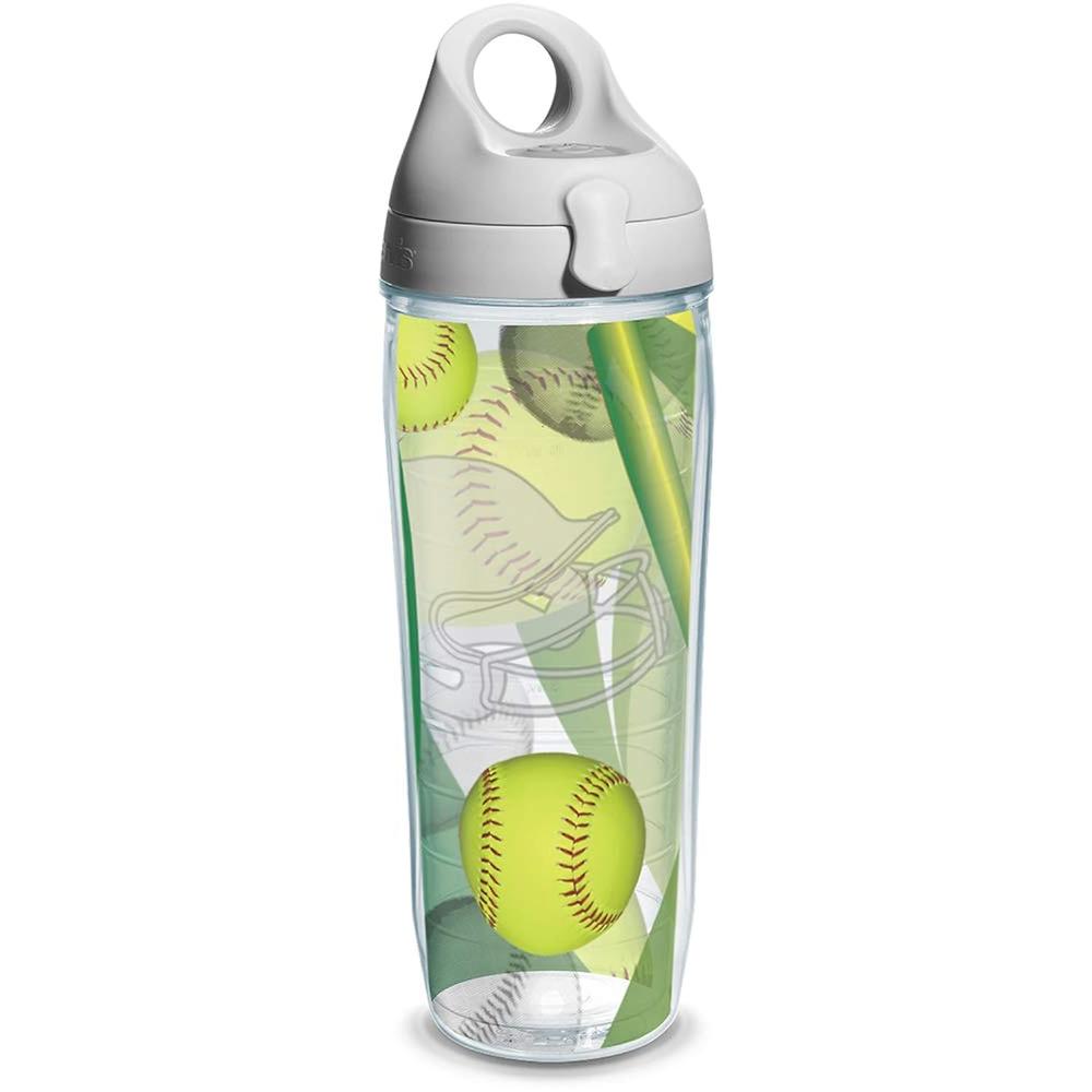 GCP Products Softball Wrap And Water Bottle With Grey Lid, 24-Ounce, Beverage -