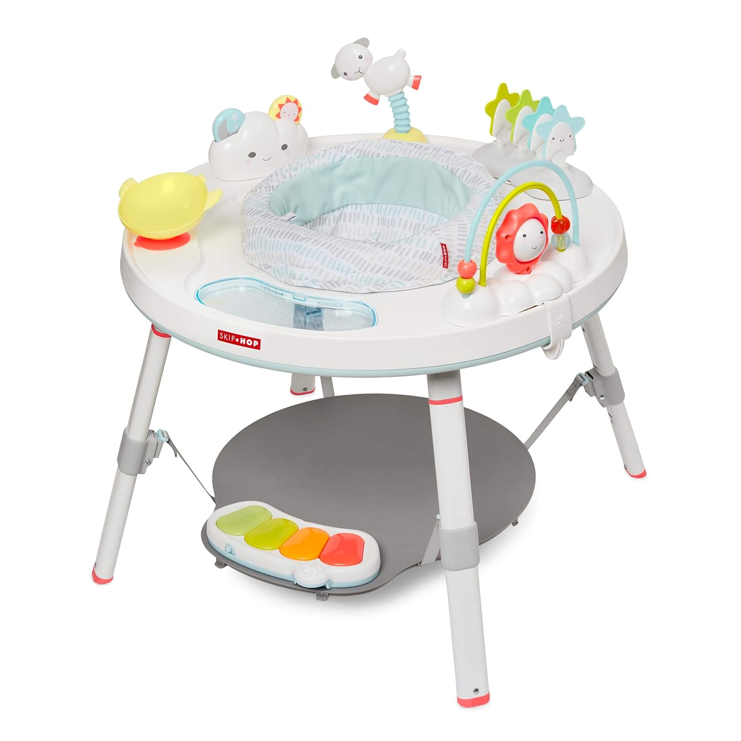 GCP Products Baby Activity Center: Interactive Play Center With 3-Stage Grow-With-Me Functionality, 4Mo+, Silver Lining Cloud