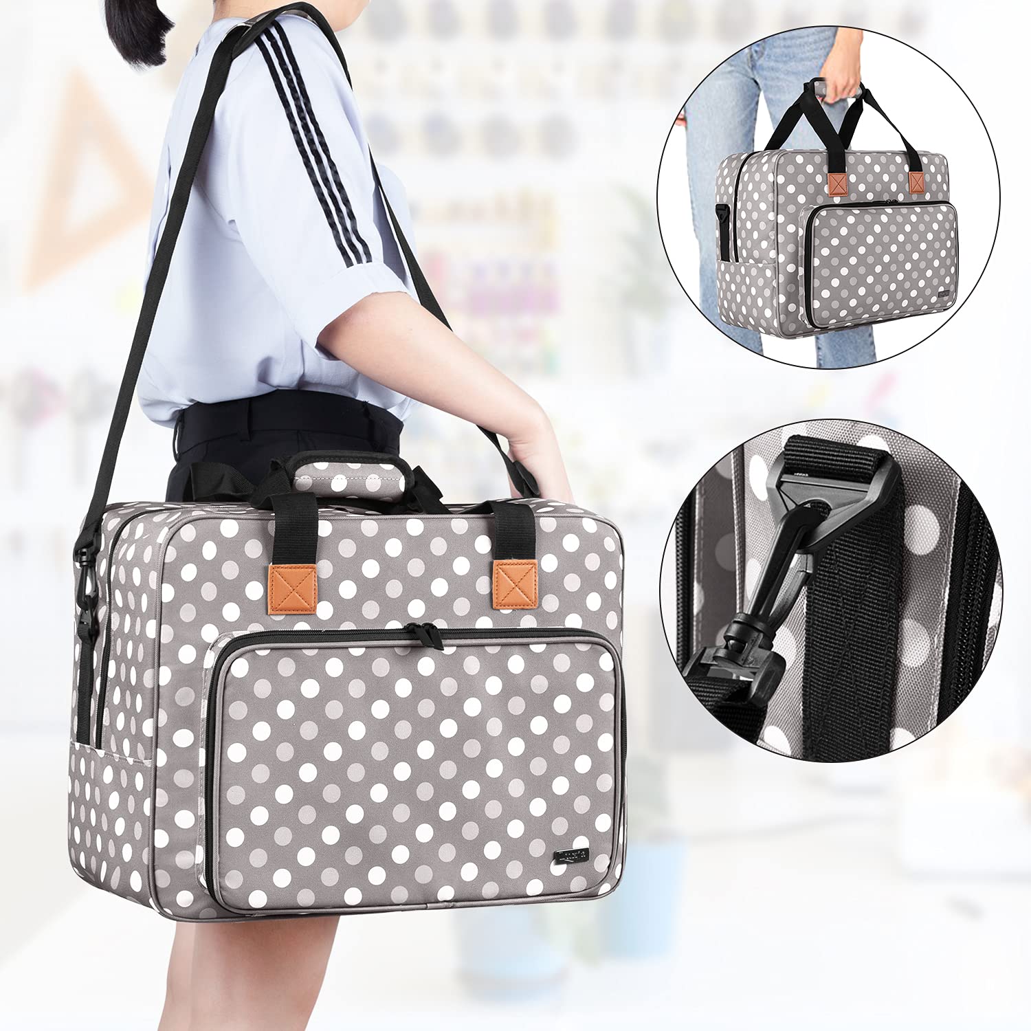 GCP Products Sewing Machine Bag, Portable Tote Bag Compatible With Most  Singer, Brother Sewing Machines And