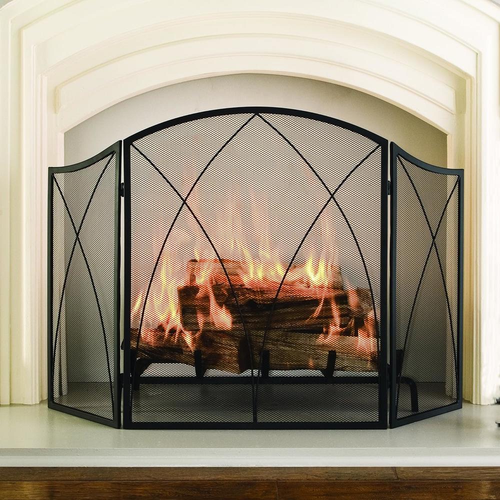 GCP Products Arched 3-Panel Victorian Gothic Fireplace Screen