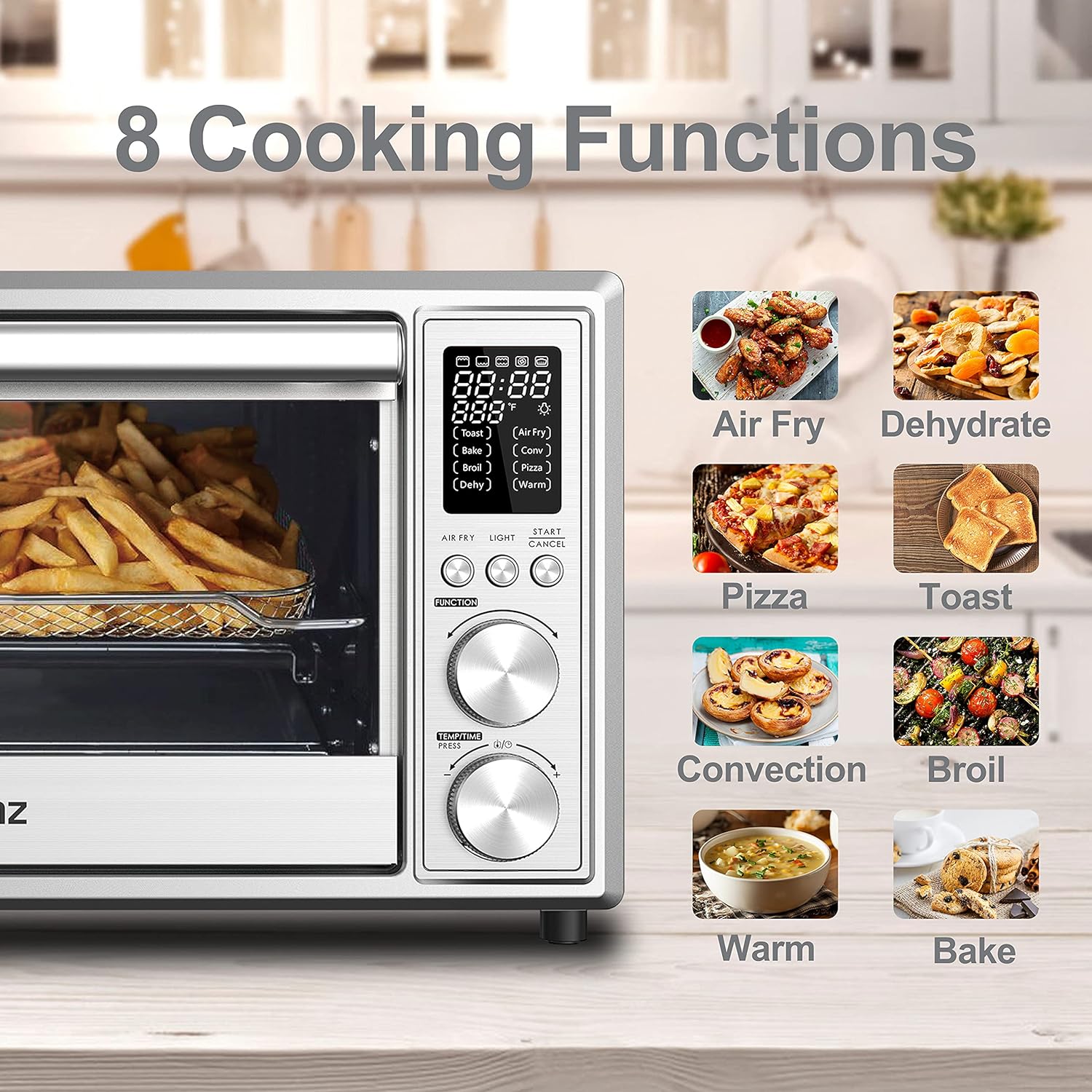 GCP Products GCP-US-567219 Combo 8-In-1 Air Fryer Toaster Oven