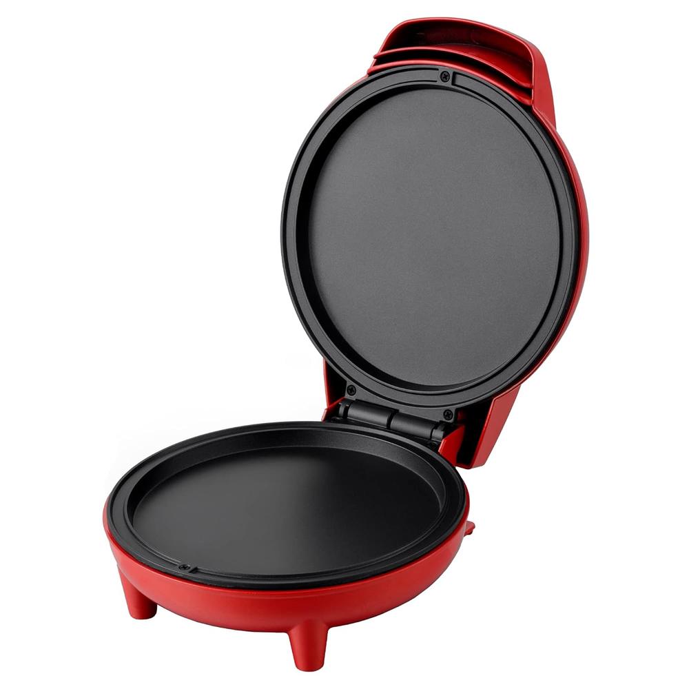 GCP Products Griddle And Mini Oven Compact Griddle 7-Inch Personal Griddle Pizza Maker Red