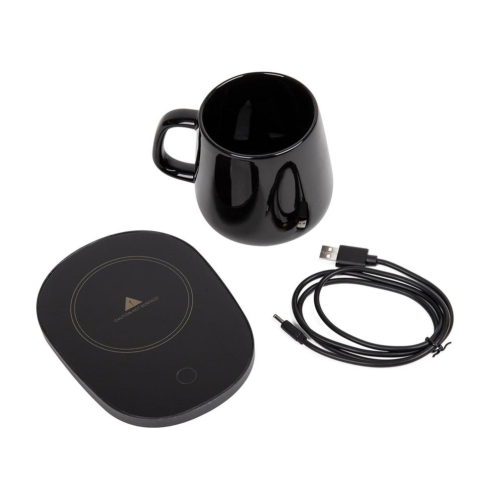 GCP Products Mind Reader Usb Coffee Mug Warmer Set For Desk, Tea Cup Warmer, Electric Warming Plate For Drinks Beverage Water Cocoa Milk