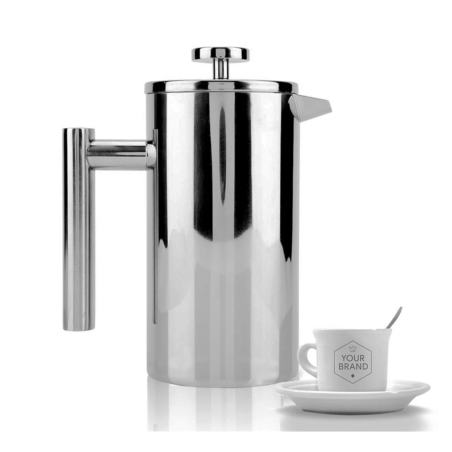 Stainless Press, French Coffee Press, Double Wall, 0.8 Liter