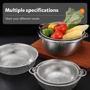 Mixing bowls and colanders, basic kitchen utensils in foodservice