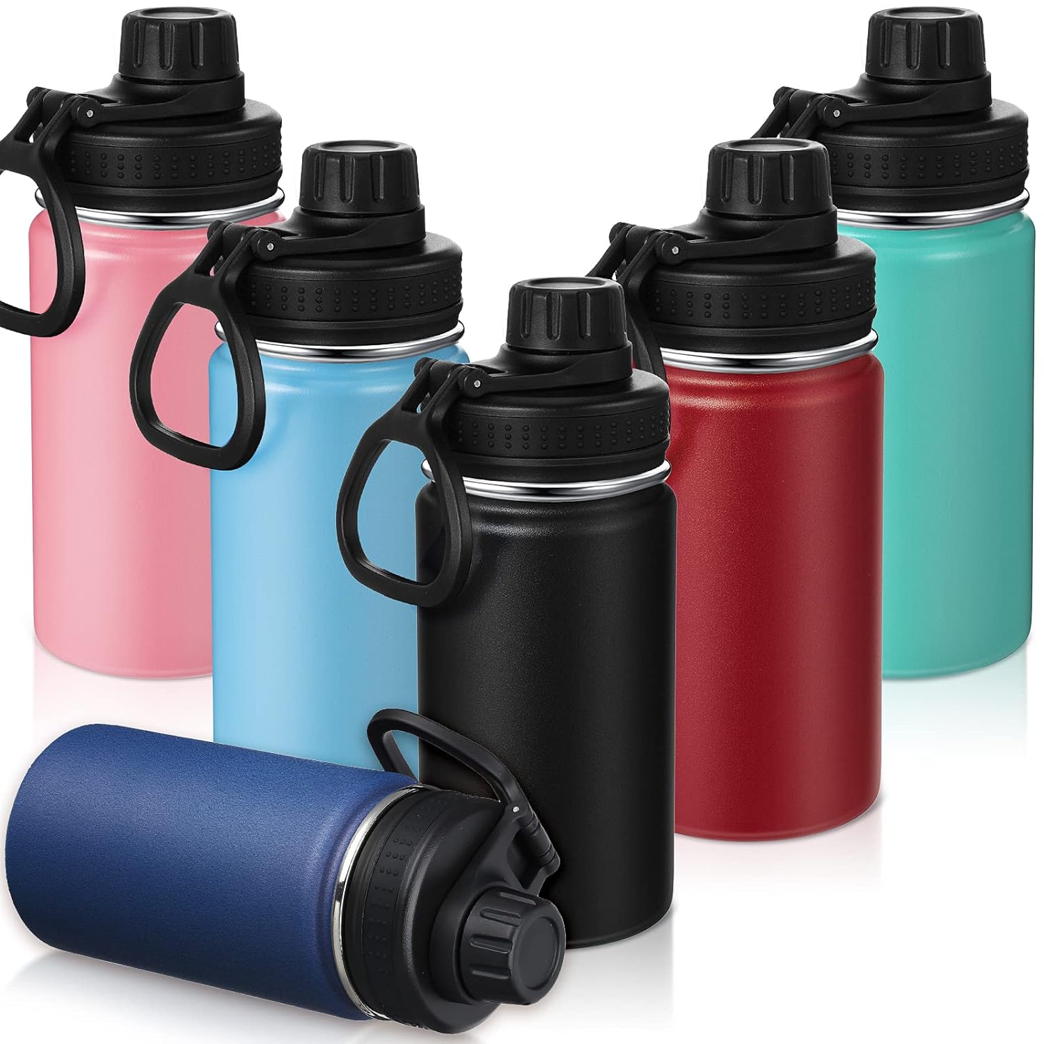 GCP Products 6 Pcs 14 Oz Kids Water Bottle Insulated Stainless Steel  Toddler Flask With Leak Proof Lid Double Walled Kids Water Cup For Ki…