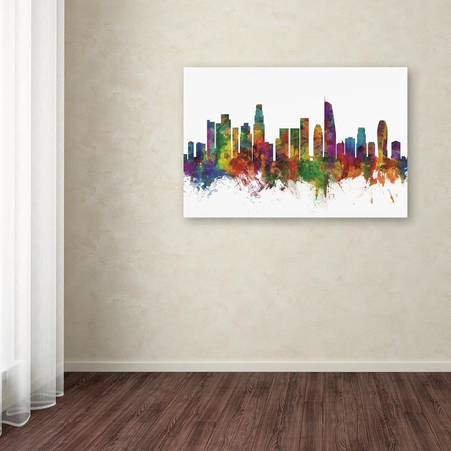 GCP Products Los Angeles California Skyline Ii By Michael Tompsett, 30X47-Inch Canvas Wall Art