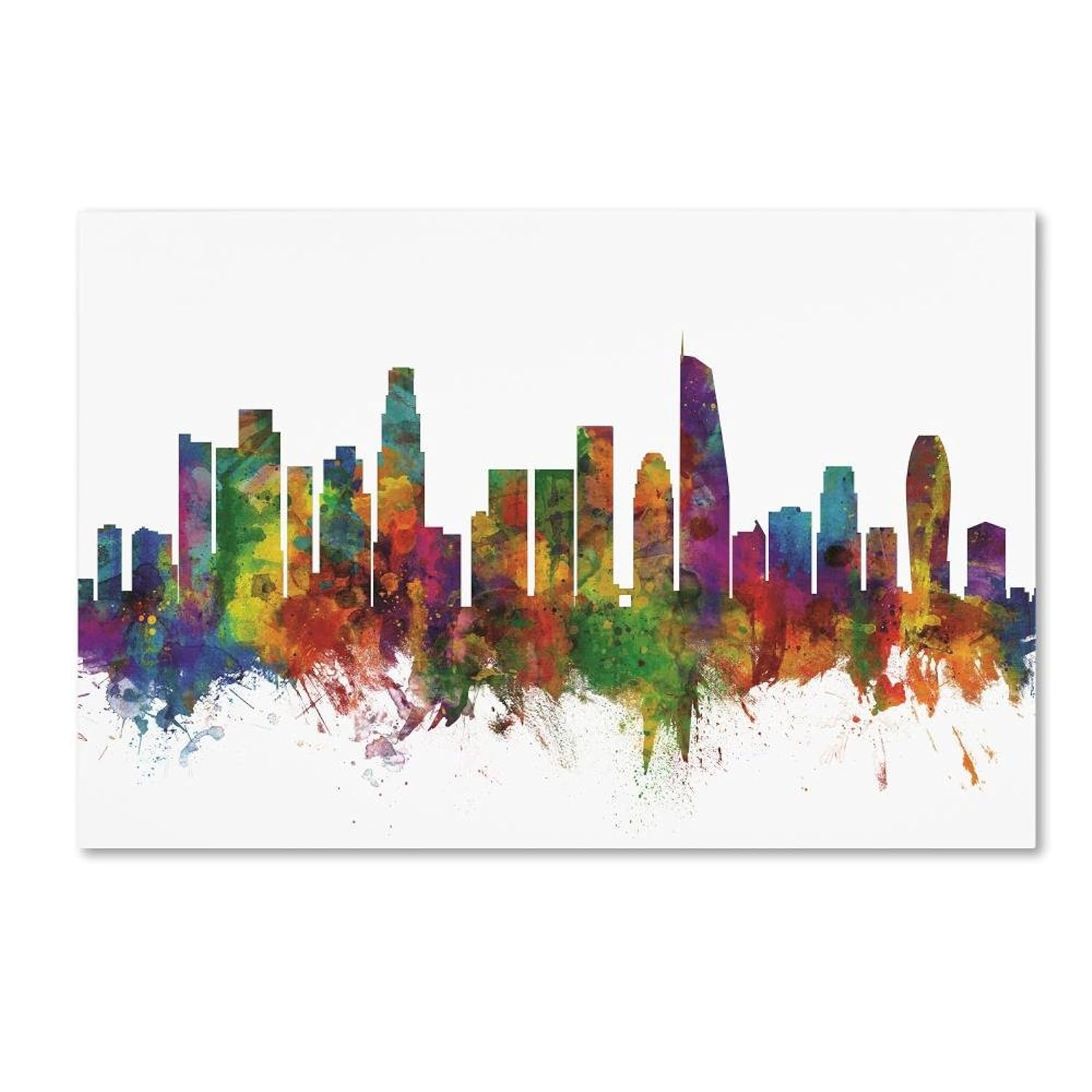 GCP Products Los Angeles California Skyline Ii By Michael Tompsett, 30X47-Inch Canvas Wall Art
