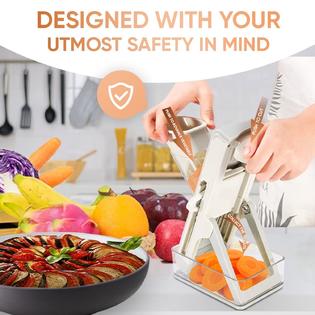 GCP Products Safe Mandoline Slicer For Kitchen, Injury-Free Design