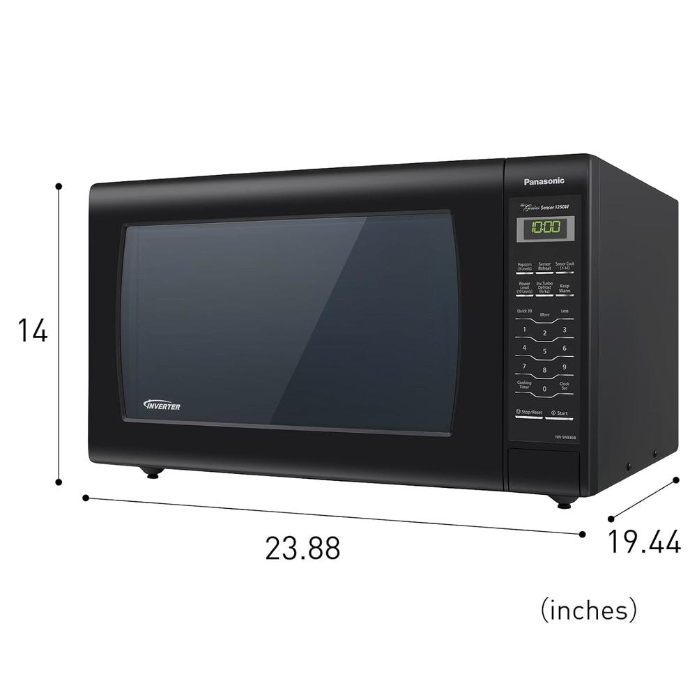 Panasonic Microwave Oven NN-SN936B Black Countertop with Inverter Technology and Genius Sensor, 2.2 Cubic Foot, 1250W