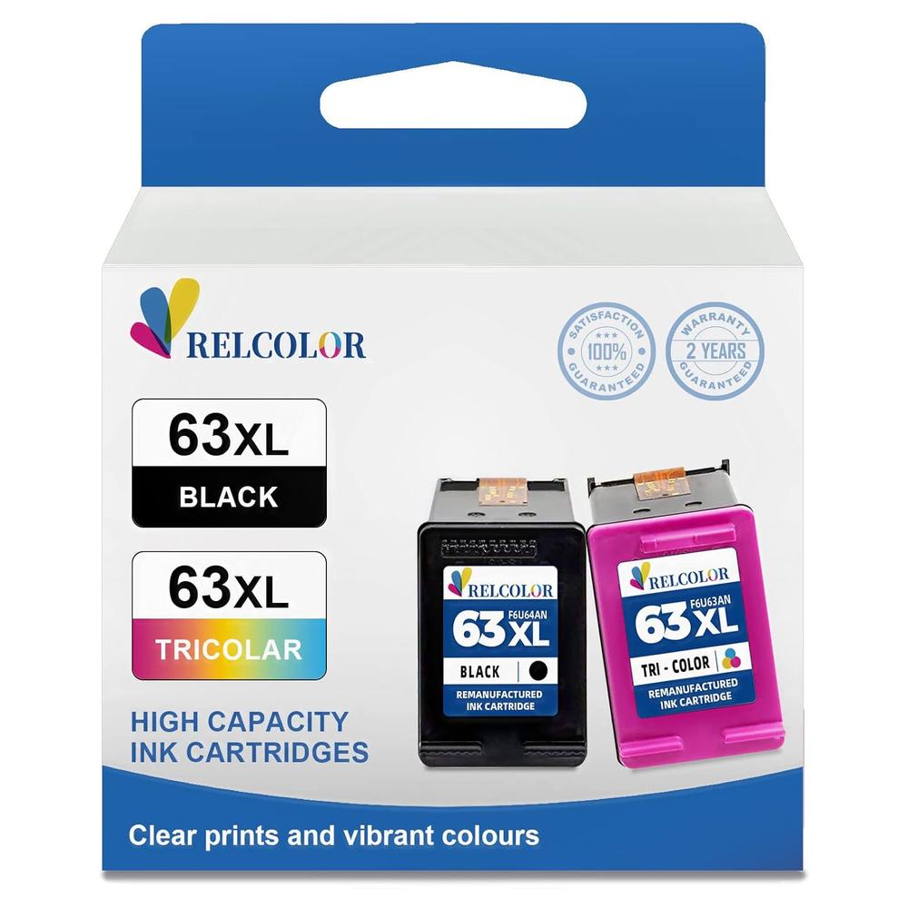GCP Products 63Xl Ink Cartridges Replacement For Hp 63 Xl Hp63 Black Color Combo Pack Compatible With Officejet 3830 4650 4652 4655 5200 5…
