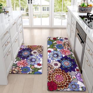 GCP Products Kitchen Mat 2 Pcs, Cushioned Anti-Fatigue Kitchen