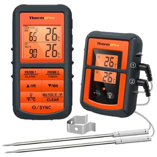 GCP Products Tp08B 500Ft Wireless Meat Thermometer For Grilling Smoker Bbq  Grill Oven Thermometer With Dual Probe Kitchen Cooking Food The…