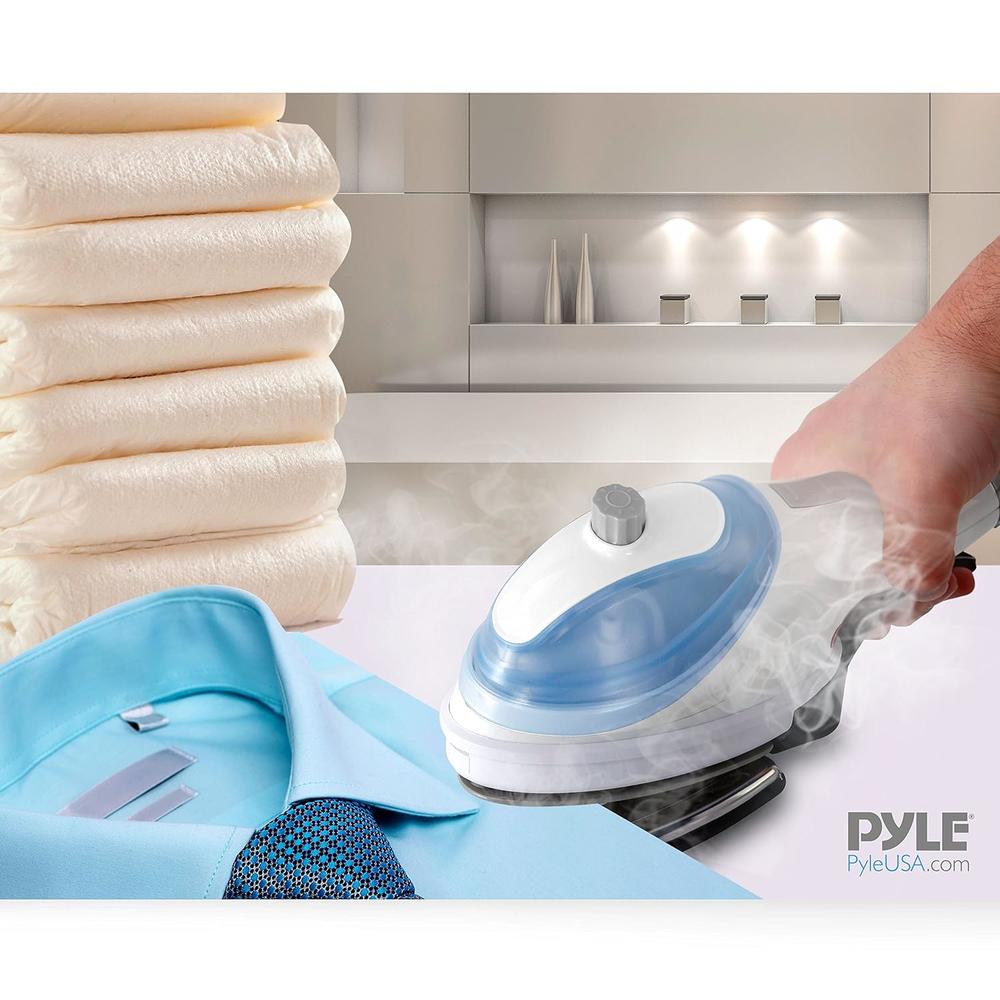 Pyle Electric Handheld Garment Steamer Wand - Travel Size Compact Mini Professional Hand Held Clothes Fabric Clothing Steam I…