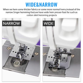 Great Choice Products 6Pcs Wide Rolled Hem Hemmer Foot Domestic Sewing  Machines Snap Feet Presser Set