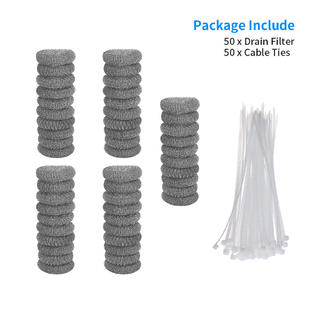 Great Choice Products GCP-5471377 50Pcs Washing Machine Lint Traps Snare Filter  Screen Stainless Steel Mesh Ties