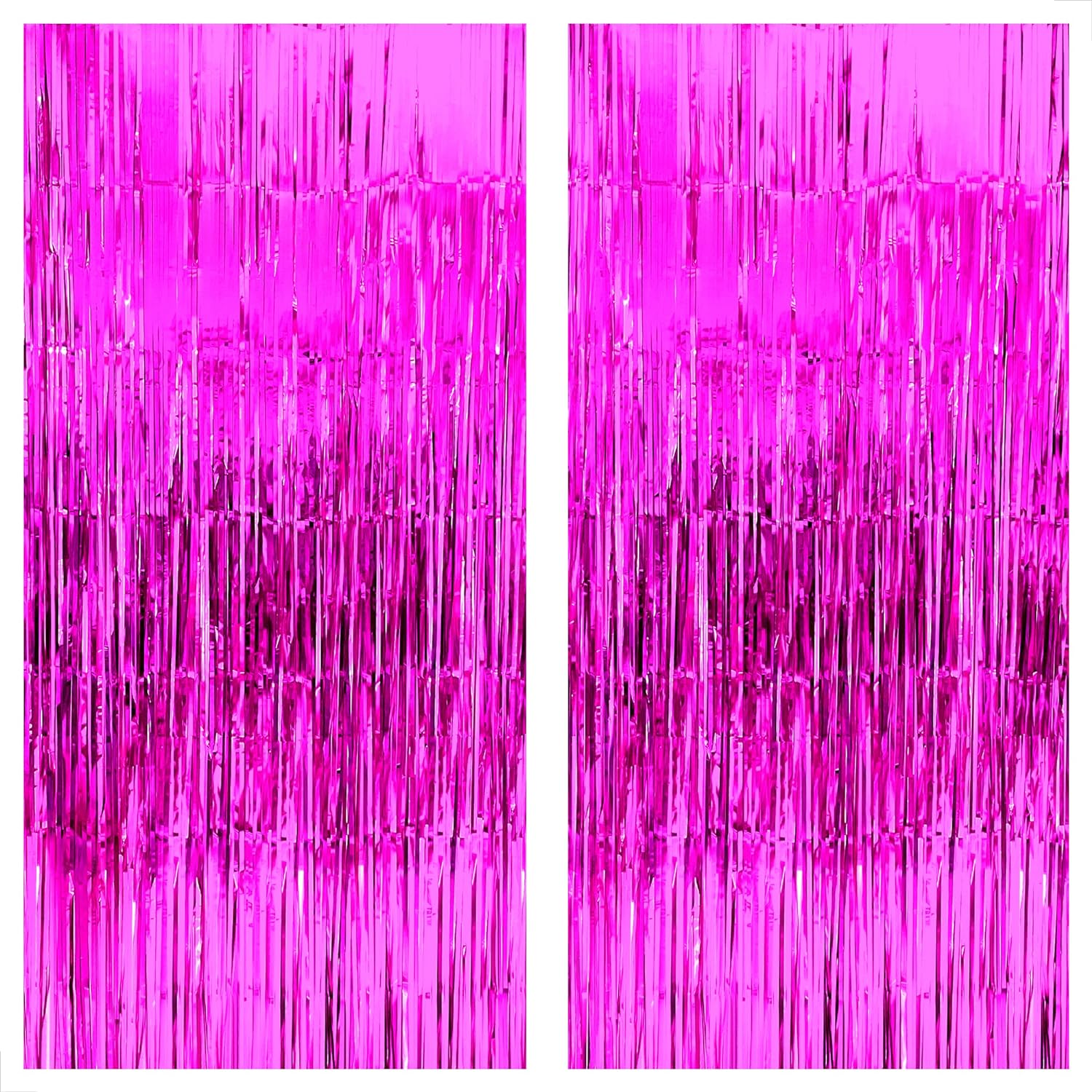 GCP Products , Hot Pink Backdrop Curtain - 6.4X8 Feet, Pack Of 2, Hot Pink  Birthday Decorations, Hot Pink Streamers