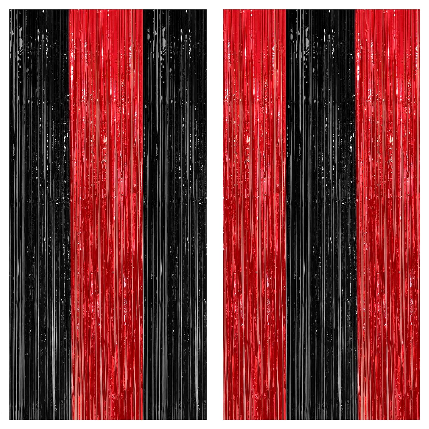 GCP Products , Red And Black Fringe Curtain, Pack Of 2 - Xtralarge