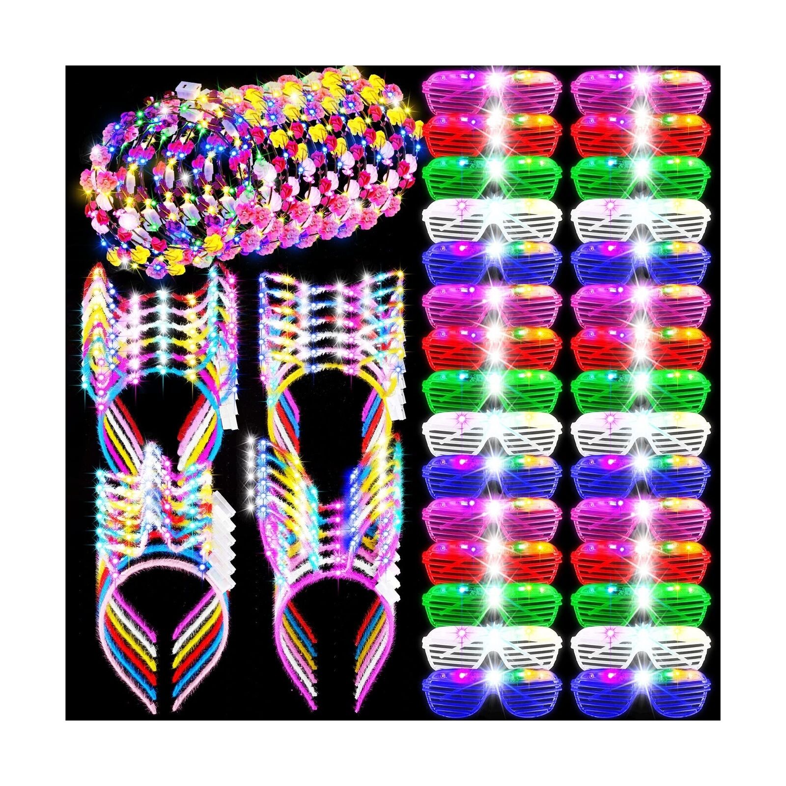 GCP Products 100 Pcs Neon Party Favor Glow In The Dark Party Supplies Led  Light Up