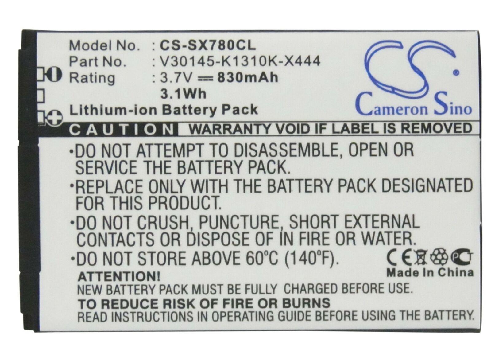 GCP Products Replacement Battery For Siemens 3.7V 830Mah / 3.07Wh Cordless Phone Battery
