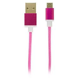 GCP Products 3Ft Usb To Microusb Braided Fabric Charging And Sync Cable Cord Pink