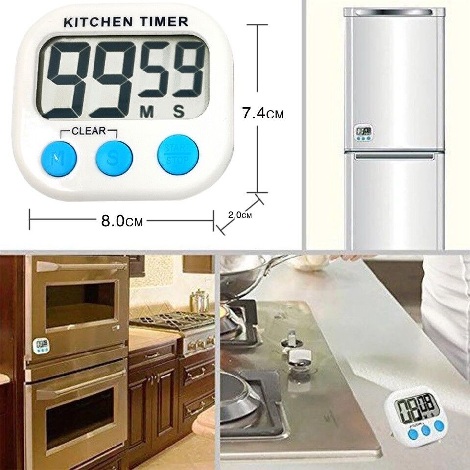 GCP Products Digital Kitchen Timer Magnetic Cooking Lcd Large