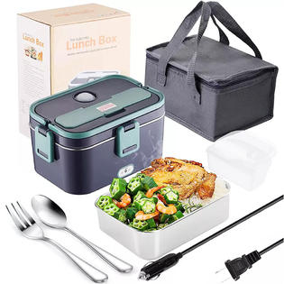 GCP Products 60W Electric Lunch Box Food Heater Upgraded Portable Food  Warmer For Car & Home