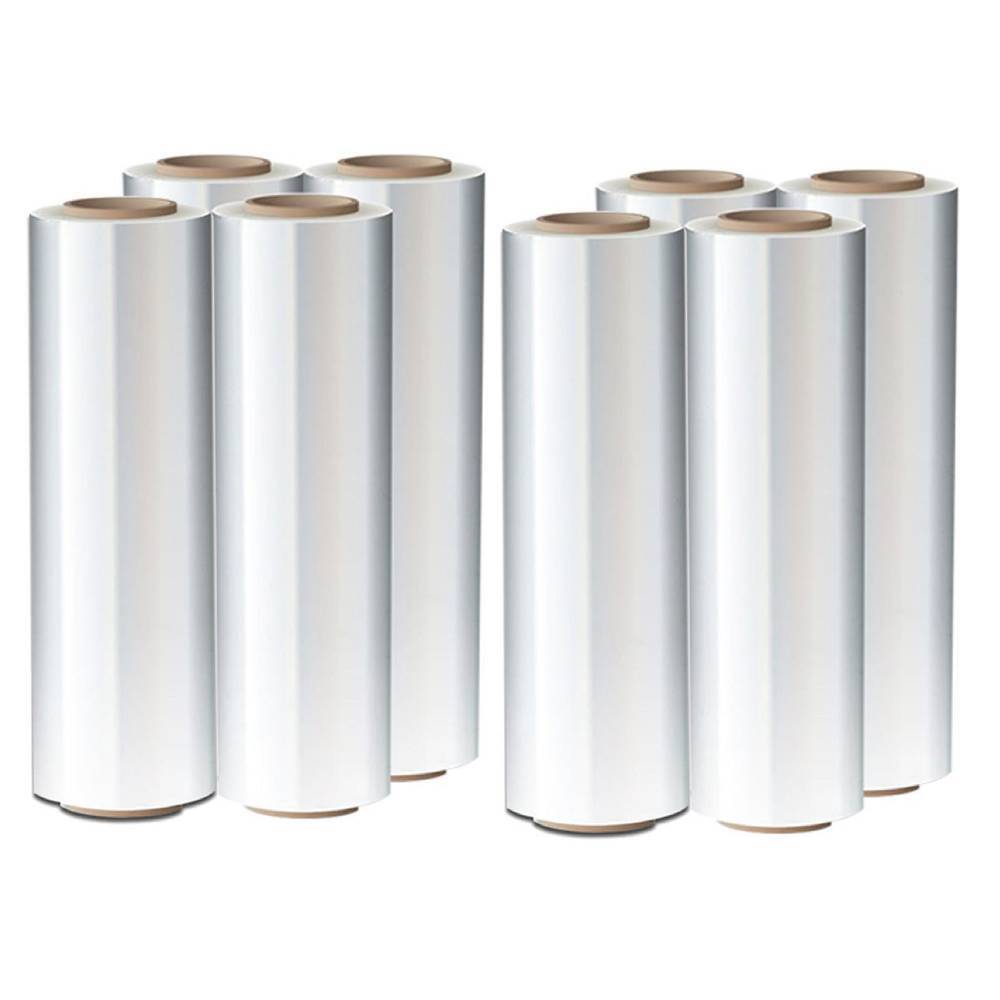 GCP Products 8 Rolls 18" X 1500' 80 Gauge Pallet Wrap Stretch Film Hand Shrink Wrap Clear New