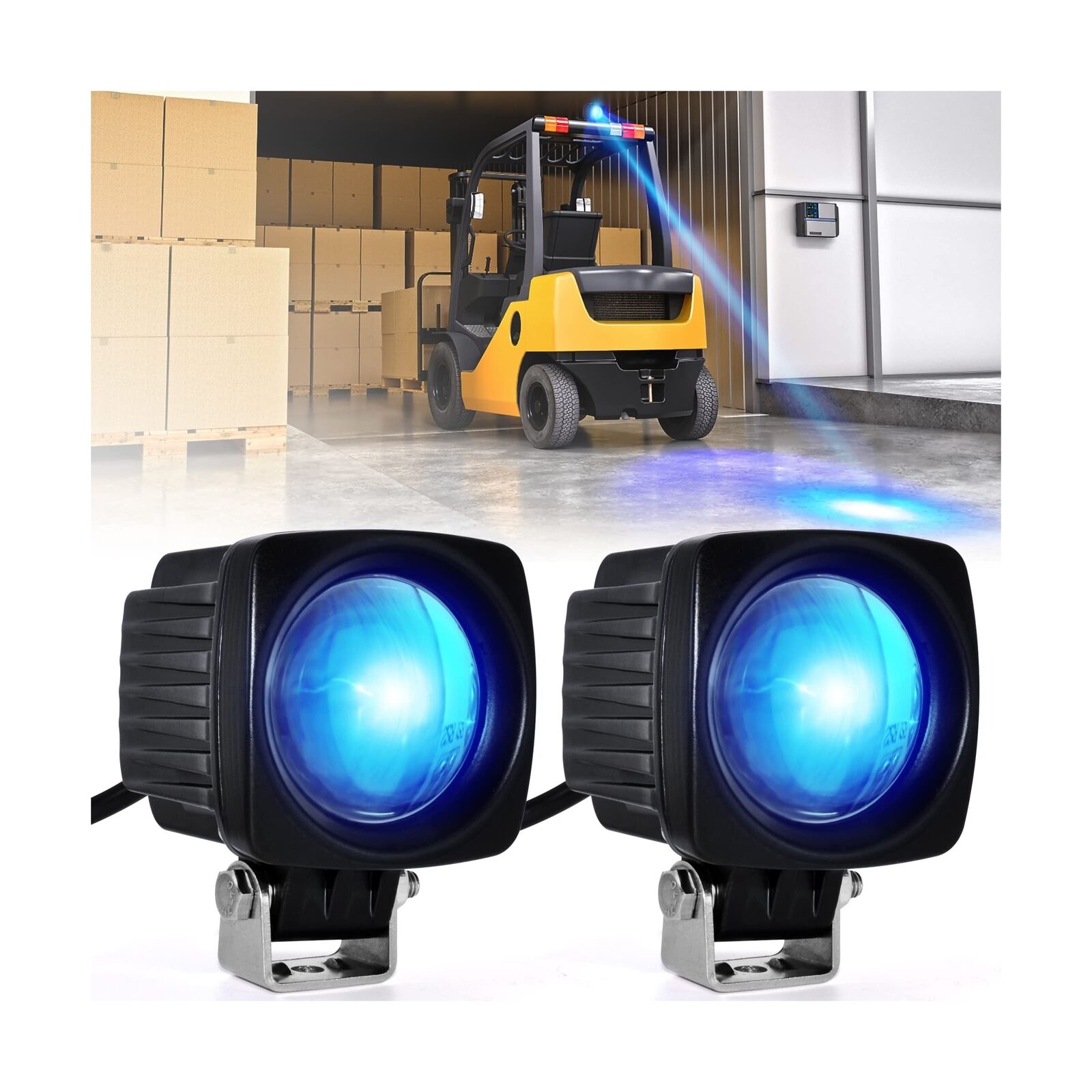 GCP Products (Upgrade Led Forklift Safety Lights Blue 2 Pack Forklift Backup Lights...