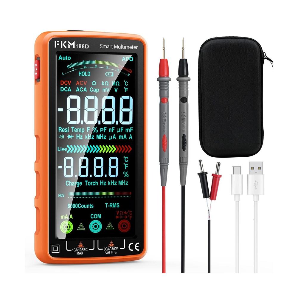 GCP Products Digital Multimeter, Dc/Ac Current Voltage Tester, Voltmeter With Auto-Ran...
