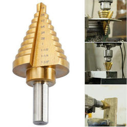 GCP Products Step Drill Bit 1/4"-1-3/8" Molybdenum Unibit For Wood Metal Steel Hole Drilling