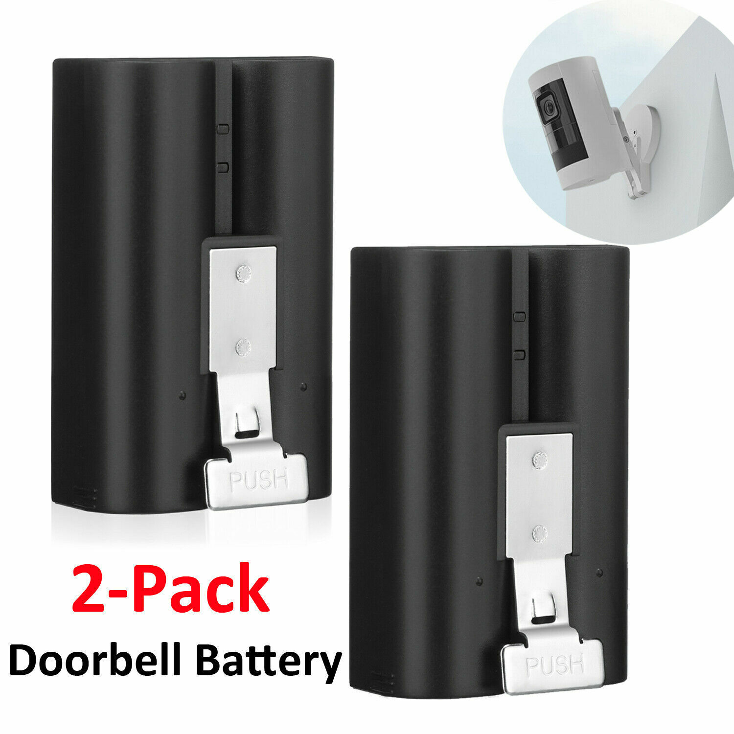 GCP Products 2Pack For Ring Rechargeable Battery For Video Doorbell 2&Spotlight Cam Batteries