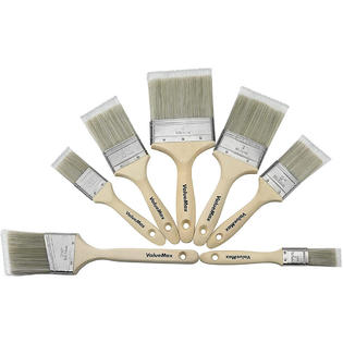 GCP Products 7Pc Utility Paint Brushes Set Flat Angled Paint Brush