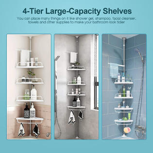 4 Layer Bath Bathroom Shower Caddy Corner Soap Shampoo Holder Storage Rack