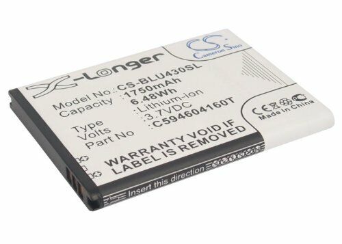 GCP Products 1750Mah/6.48Wh Battery For Blu D910A, Vivo 4.3
