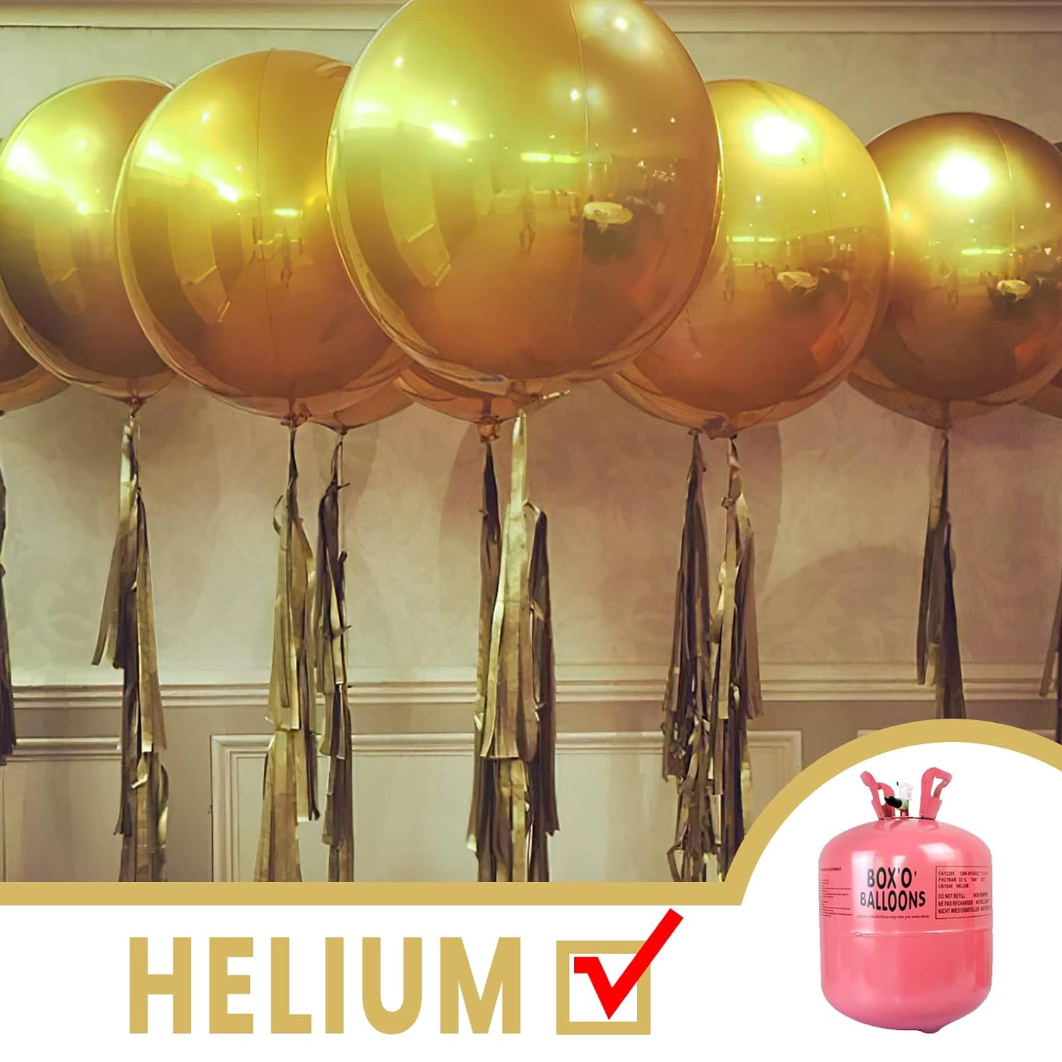 Great Choice Products Gold Balloons, 6 Pcs Gold Party Decorations, 22 Inch  Giant 4D Foil Balloons
