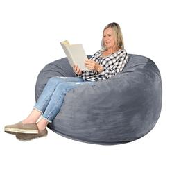 Great Choice Products Bean Bag Chairs For Teens: 3' Memory Foam Filled Bean Bag With Ultra Soft Dutch Velvet Cover, Round Fluffy Lazy Sofa For Dorm