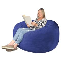 Great Choice Products Bean Bag Chairs For Adults: 4' Memory Foam Filled Bean Bag With Ultra Soft Dutch Velvet Cover, Round Fluffy Lazy Sofa For Dor?