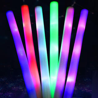 Great Choice Products 100Pcs 18.9 Led Light Up Foam Sticks Flashing Glow  Wand Tube Party Celebrations