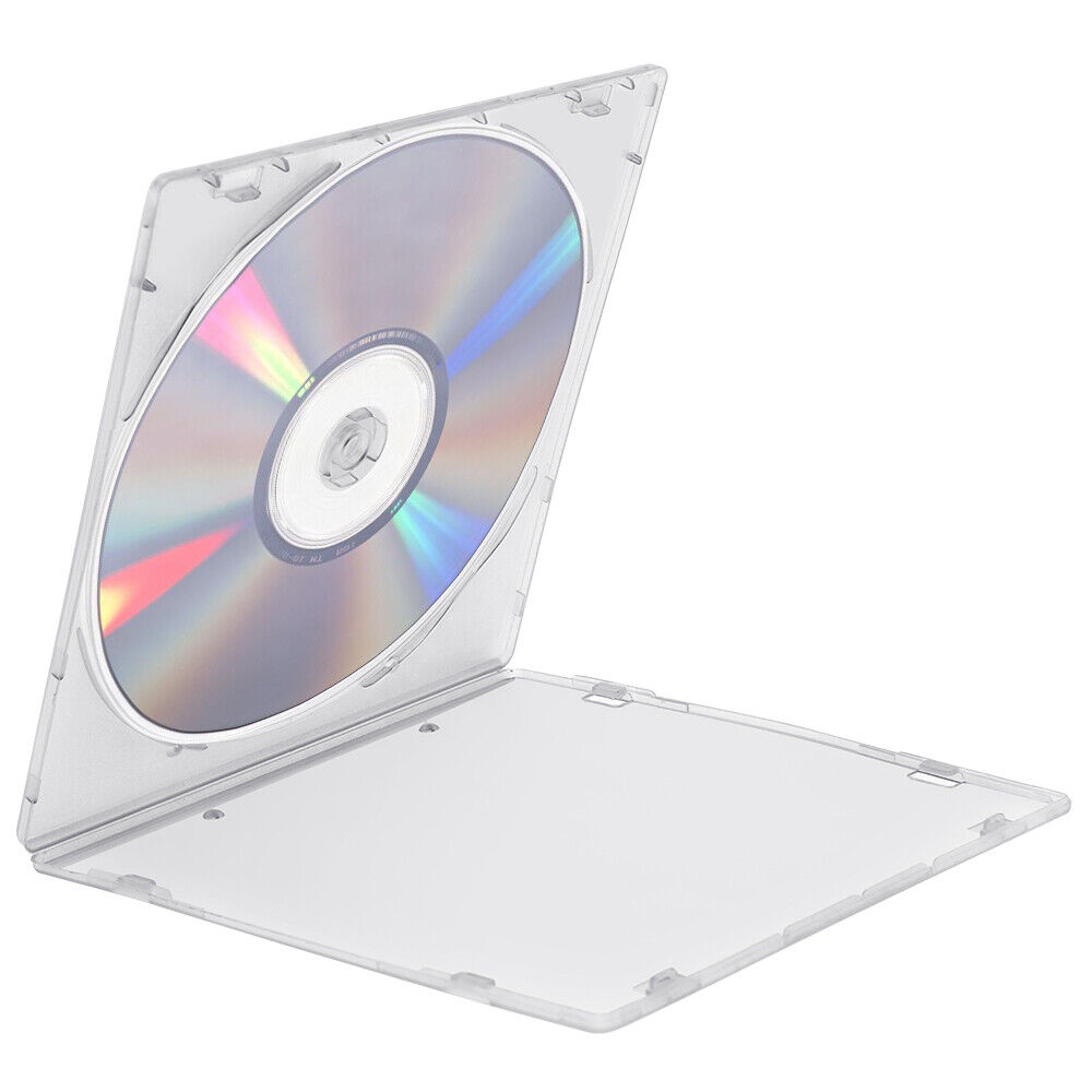 Great Choice Products 100 Pack Clear Slim Single Cd Dvd Case Pp Poly Plastic Cases Holder Storage Box